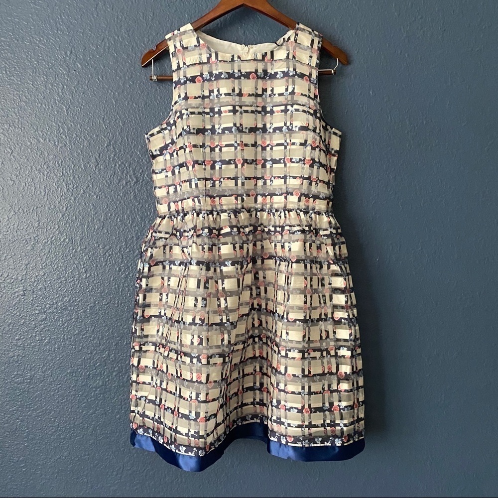 NWT QED London ASOS Check Skater Floral Dress M - Picture 2 of 9